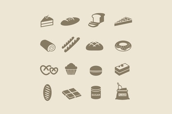 16 Bread and Patisserie Icons