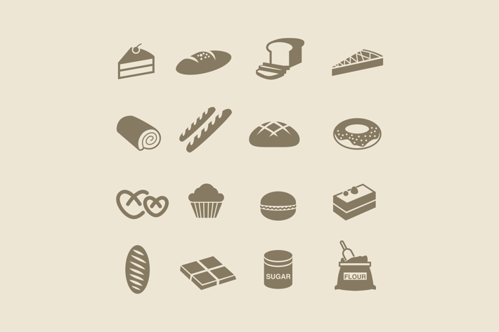 16 Bread and Patisserie Icons
