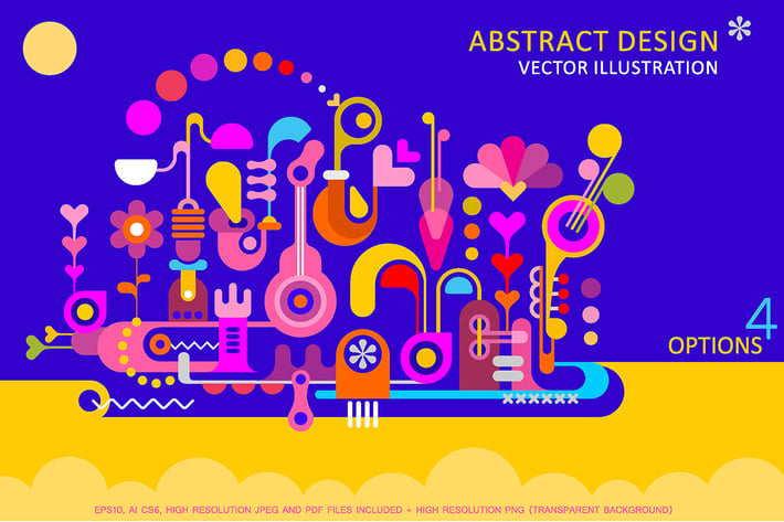 4 options of Abstract Background on a blue
