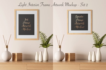 Light Interior Frame Artwork Mockup - Set 2