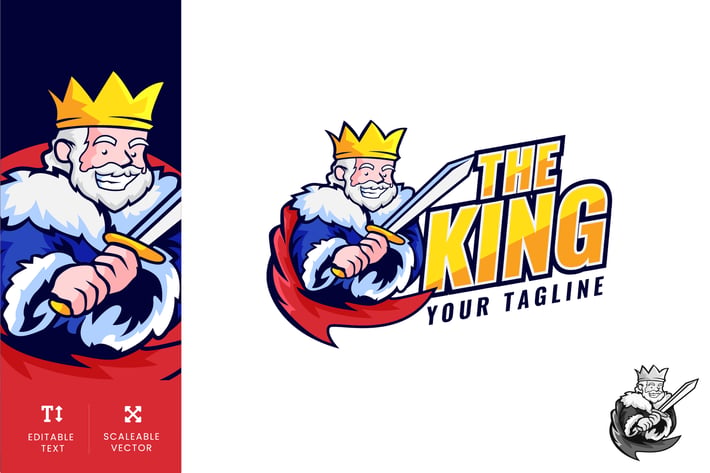  The King Logo Illustration Vector