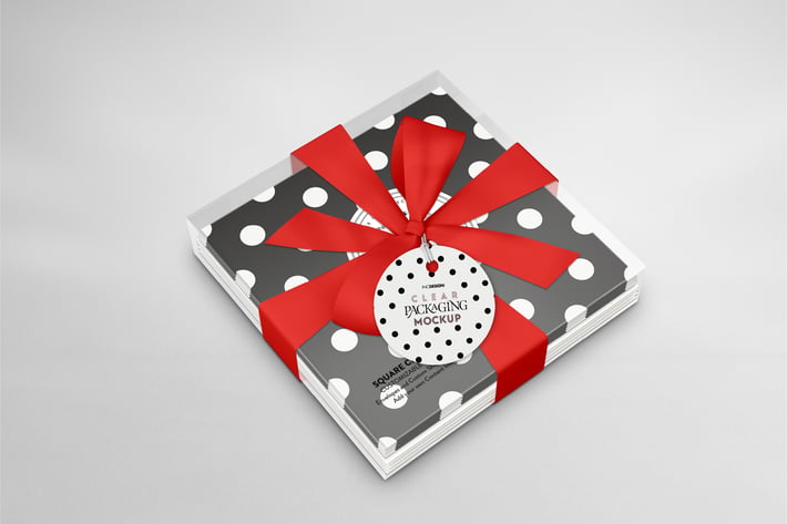 Clear Square Flat Box Packaging Mockup