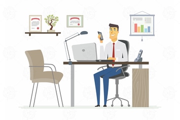 Office Man - modern vector flat illustration
