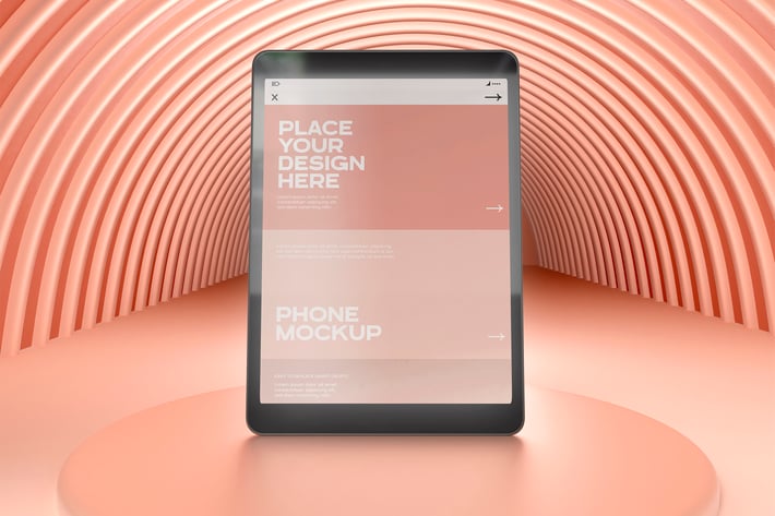 Front View Of Tablet Mockup
