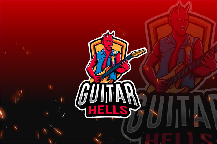 Guitar Hells Esport Logo Template