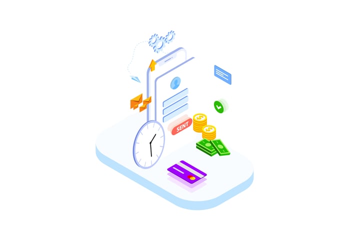 Quick money transfer of Finance Isometric - FV	