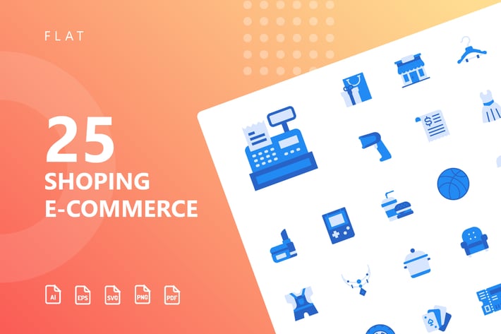 Shopping E-Commerce Flat Icons