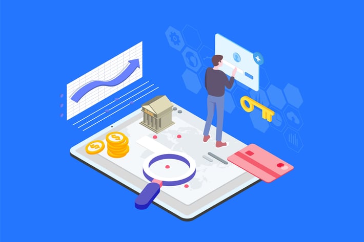 Financial Access Isometric Illustration - TU