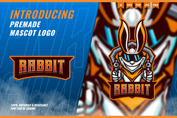 Rabbit Shooter - Mascot Esport Logo Template