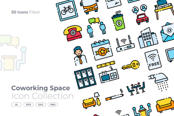 Coworking Space Filled Icon