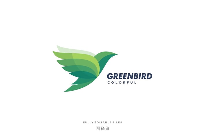 Fly Bird Colorful Logo
