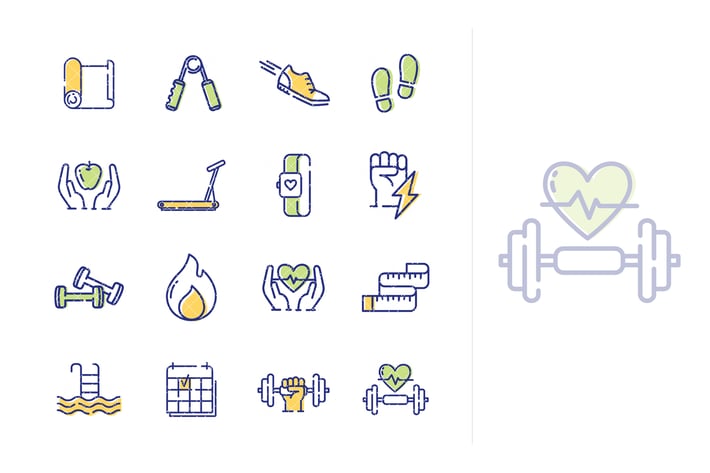 Fitness Activities Icons - Outline Series