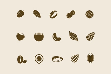 15 Nut and Seed Icons