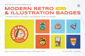 Modern Retro Illustration Badges Vol.2