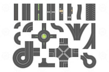 Road map toolkit - set of vector city elements