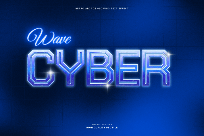 Retro Arcade Glowing Text Effect