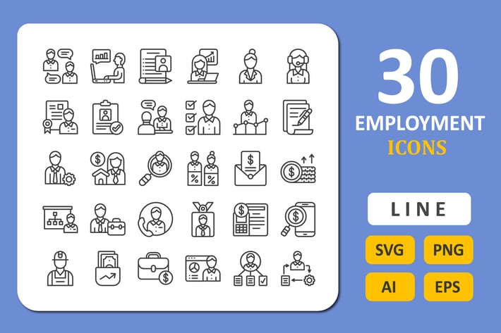 30 Employment Icons - Line