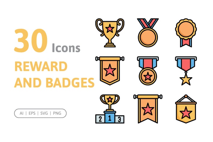 30 Reward and Badges Icons