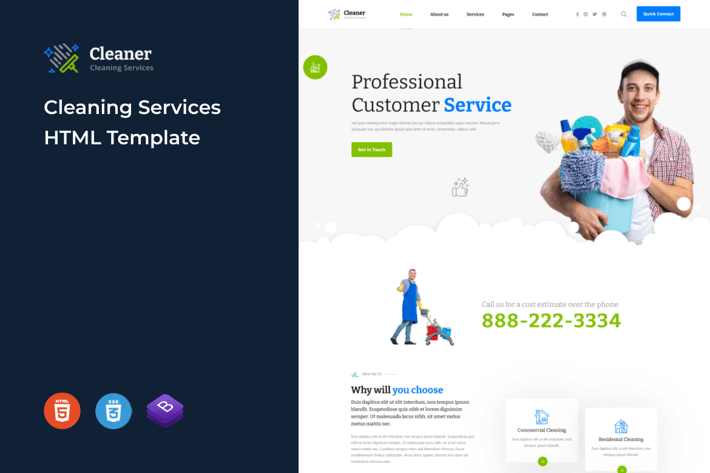 Cleaner - Cleaning Services HTML Template 