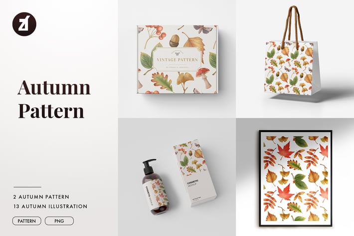 Autumn season illustration and pattern