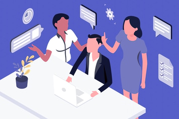 Team Work Isometric Illustration