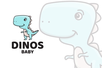 Dinosaur Baby Cute Logo Template
