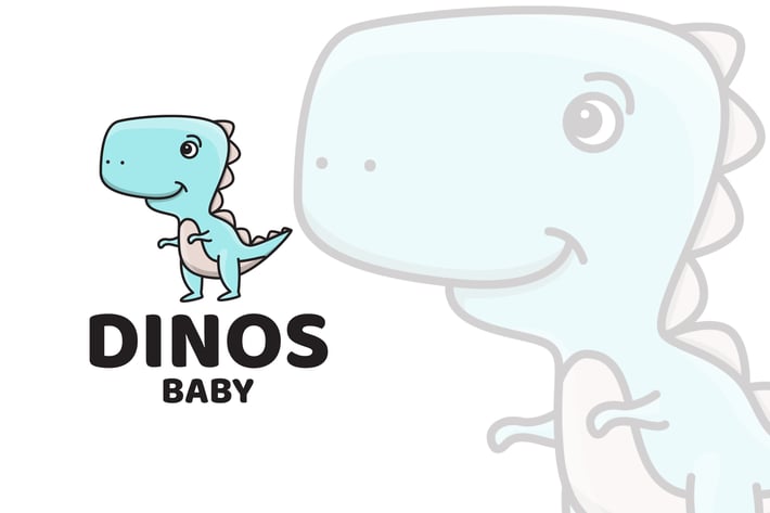 Dinosaur Baby Cute Logo Template