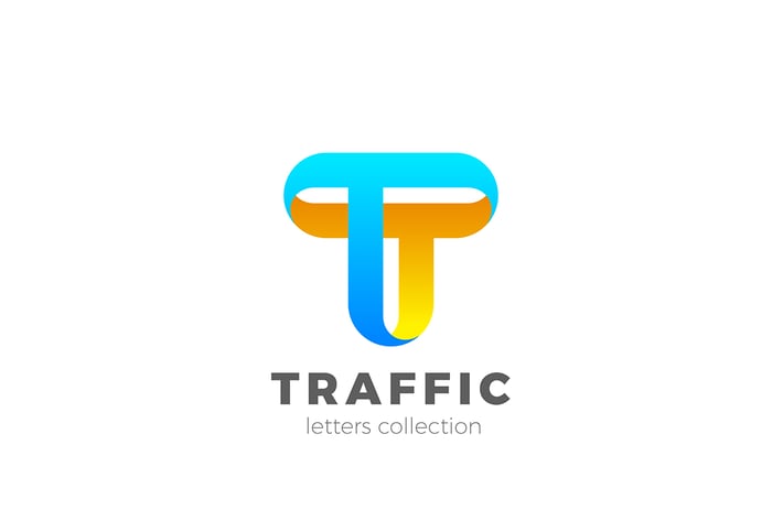Letter T Logo design 3D Ribbon style