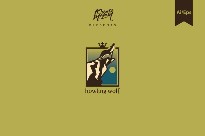 Howling Wolf Logo Template