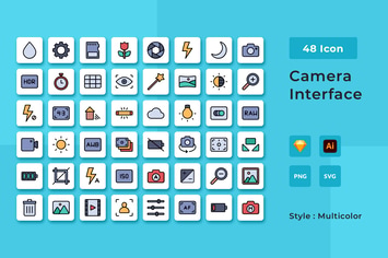 Camera Interface Multicolor Style Icon Pack