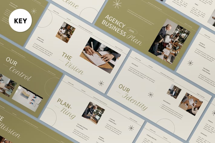 Cream Green Minimalist Business Plan Keynote