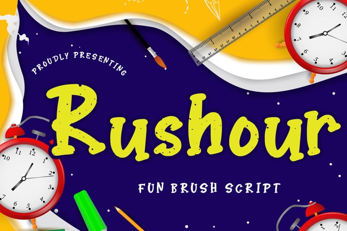 Rushour Fun Brush Advertisement Font