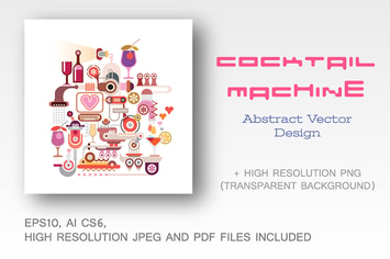Cocktail Machine vector illustration