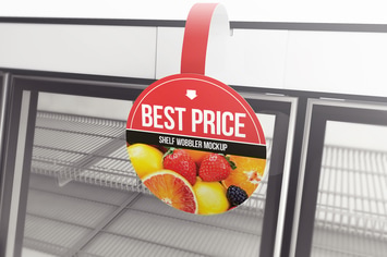 Circle Shelf Wobbler Mockup