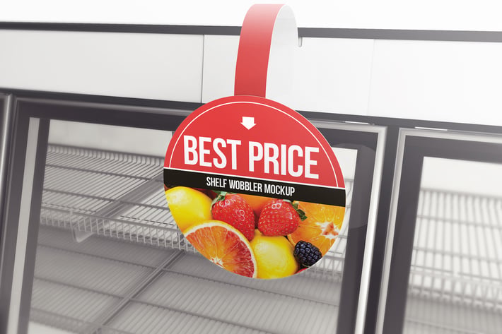 Circle Shelf Wobbler Mockup