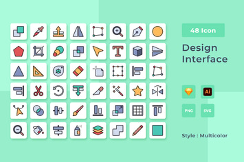 Design Interface Multicolor Style Icon Pack
