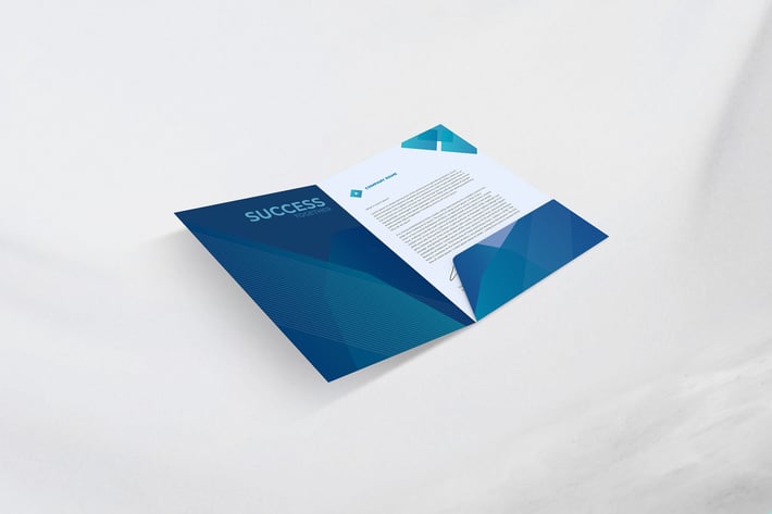 A4 Folder Map and Letterhead Mockup