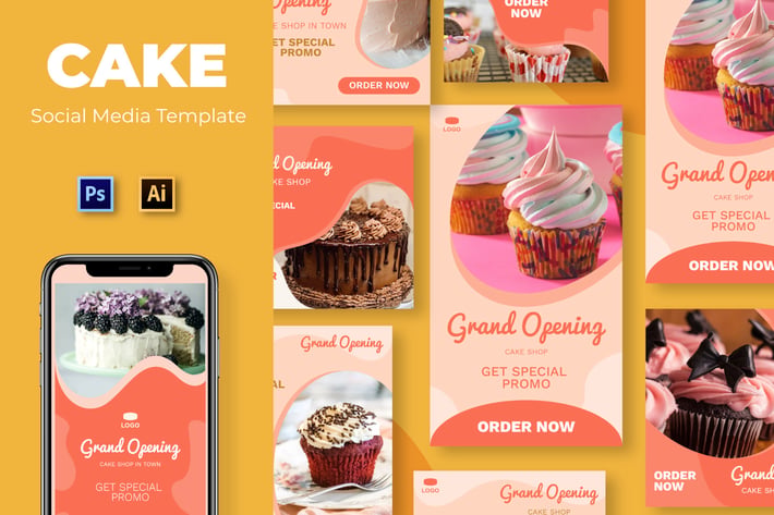 Grand Cake Shop Social Media Template