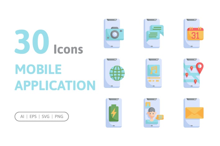 30 Mobile Application Icons