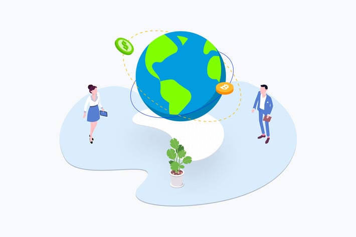 Blockchain Platform Transfers Isometric 