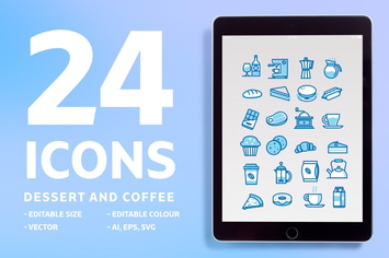 24 Icons Dessert and Coffee