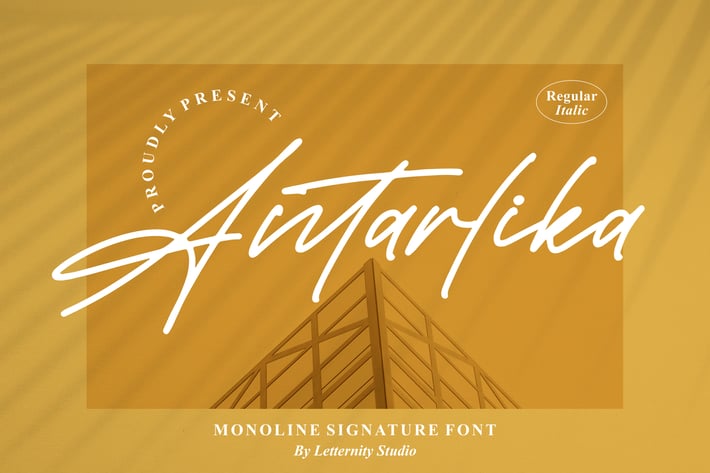 Antarlika Monoline Signature Font