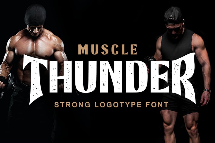 Muscle Thunder Logotype Font