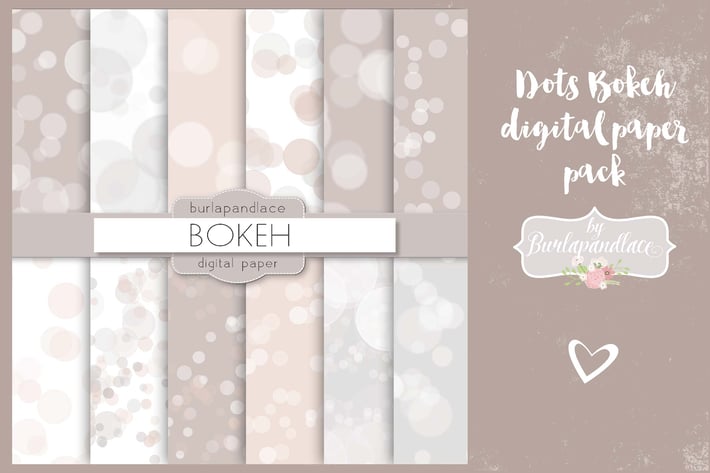 Dots bokeh digital paper pack
