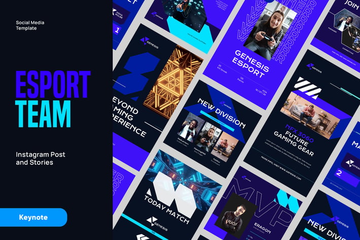 Online Gaming ESport Instagram Kit Keynote