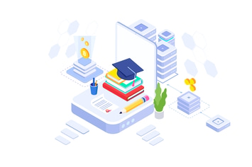 Fund Higher Education Isometric Illustration - FV