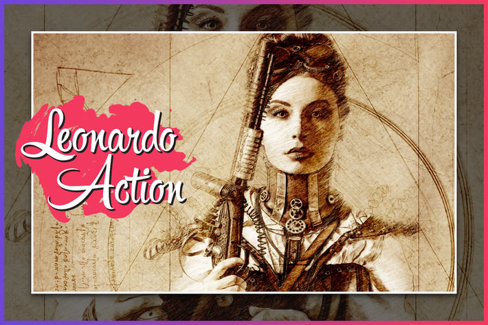 Leonardo CS4+ Photoshop Action