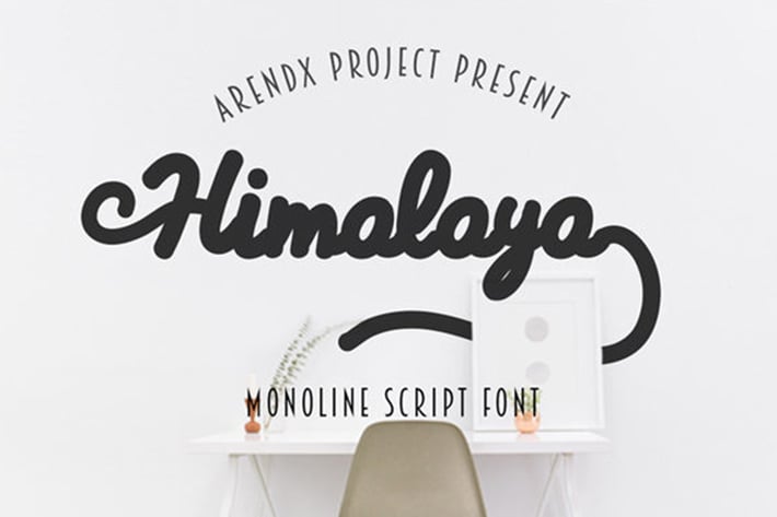 Himalaya - Monoline Script Font