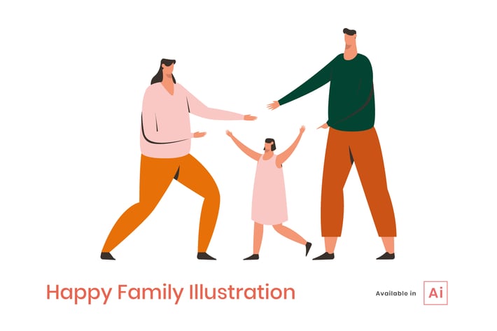Happy Family Illustration
