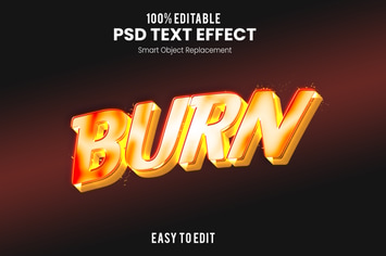BURN - 3D Text Effect PSD